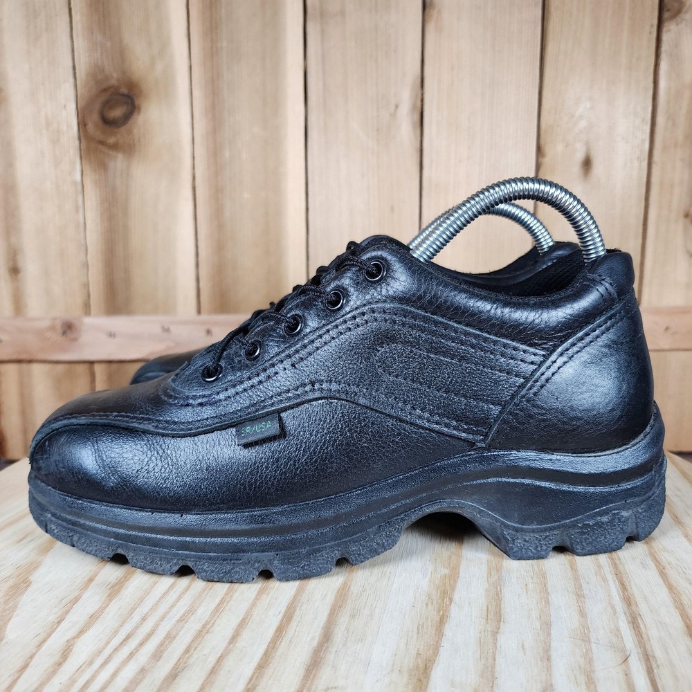 Thorogood Double Track Oxford Shoes‎ Mens 8 Black Leather Slip Resistant Work